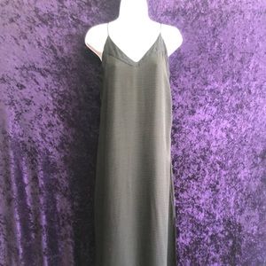 Zara Basic Black Spaghetti Strap V-neck Maxi Dress size Medium